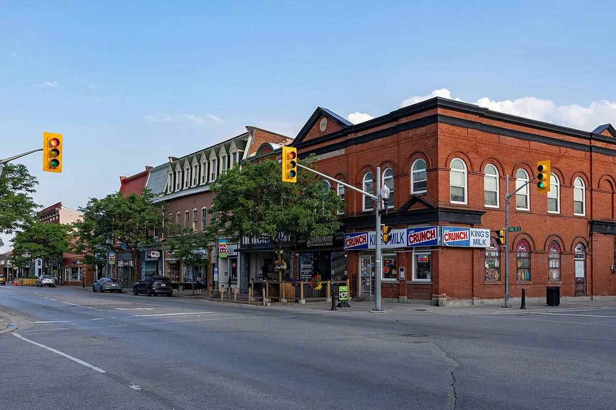 Heritage buildings at King Street and Temperance Street in downtown Bowmanville
